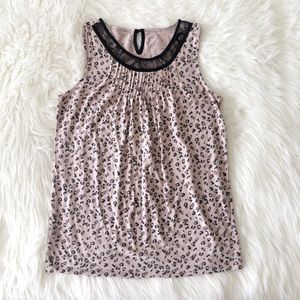 Loft Tank Top Lace Neckline M